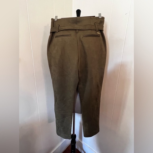 NWT DKNY Olive Green Suede Pants, Size 4P - Picture 2 of 5